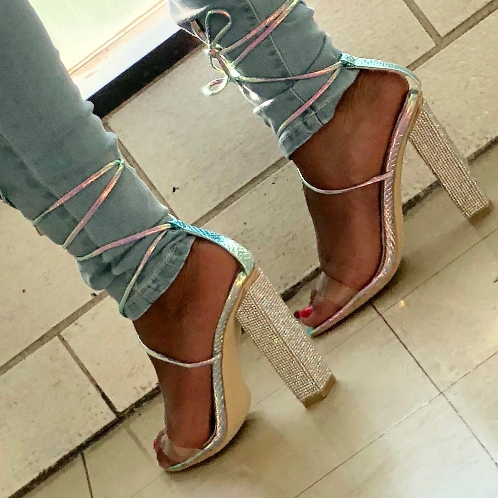 Multi Color Block Heels